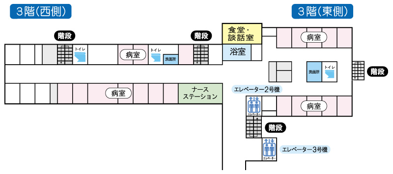 3階病棟フロア図